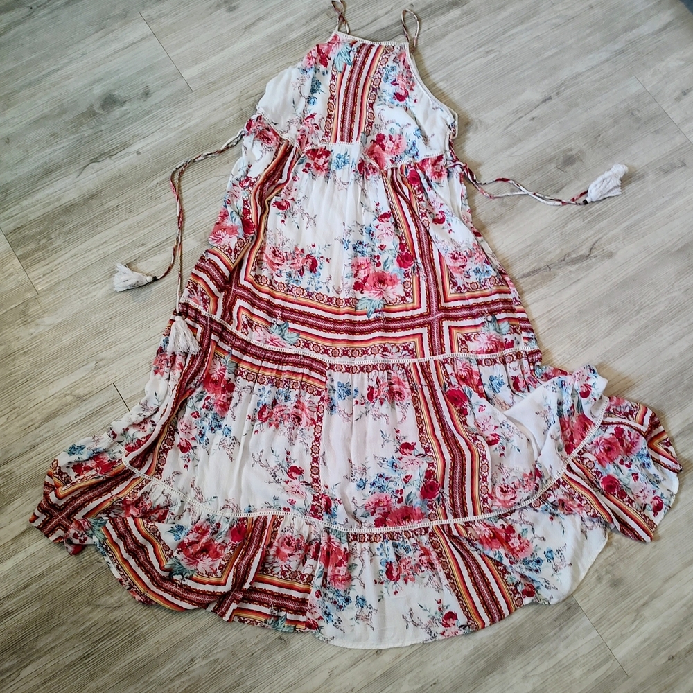 Floral Boho Maxi Sundress -M
